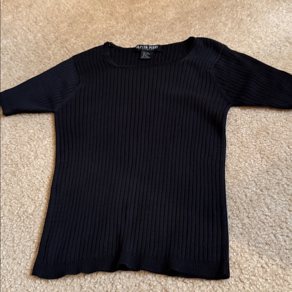 Black Ribbed Top - Size Small - Picture 5 of 11